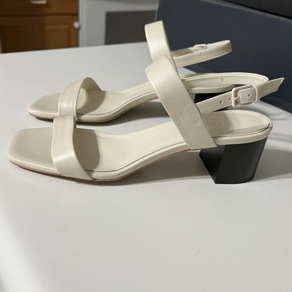 New Everlane Leather Double Strap Block Heel Sandal Size 9 - Picture 5 of 5